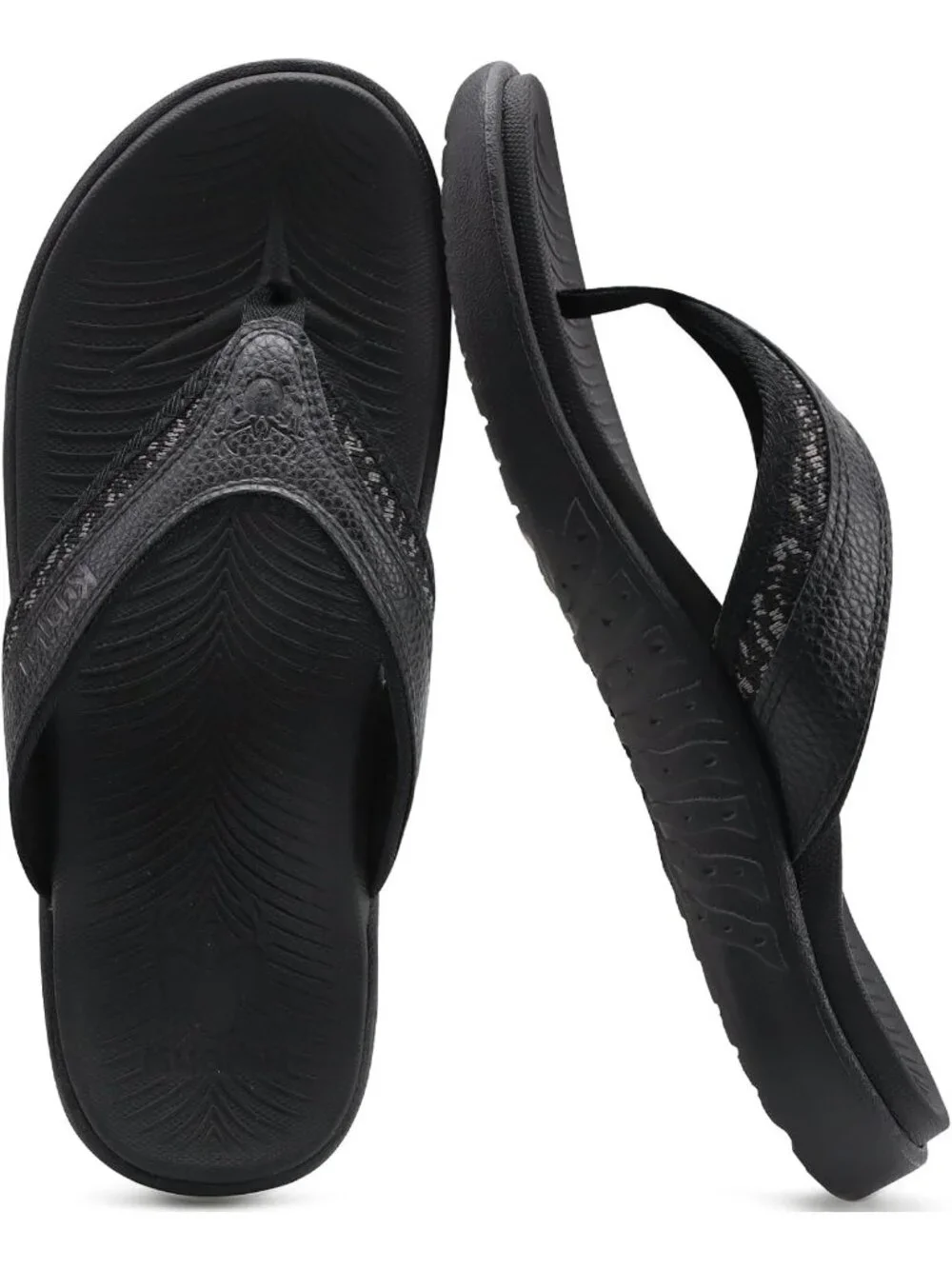 Men's Black Arch Support Sport Flip Flops Comfort Orthotic Thong Sandal Shoes